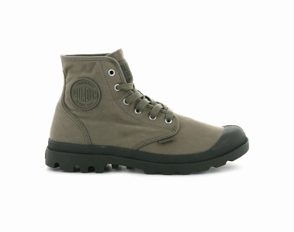 Palladium Pampa Hi Men's Boots Green (BIEW72869)